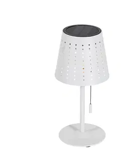 Stolove lampy Vonkajšia stolová lampa biela vrátane LED 3-stupňová stmievateľná nabíjateľná a solárna - Ferre
