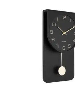 Hodiny Nástenné kyvadlové hodiny Karlsson KA5779, čierna 39cm