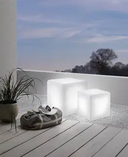Vonkajšie osvetlenie terasy EGLO Vonkajšie svetlo Bottona kocka E27 biela, 30 x 30 cm