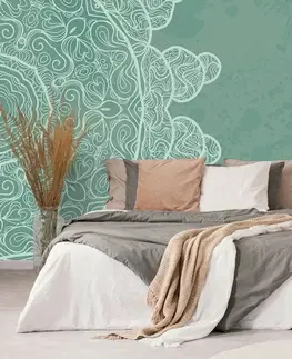 Samolepiace tapety Samolepiaca tapeta zelená arabeska na abstraktnom pozadí