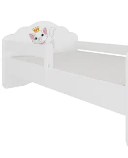 Postele NABBI Camos detská posteľ s matracom 80x160 cm biela / kombinácia farieb