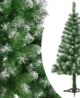 Vianočné ozdoby Juskys Umelý vianočný stromček 150 cm zelená s umelým snehom vrátane stojanu