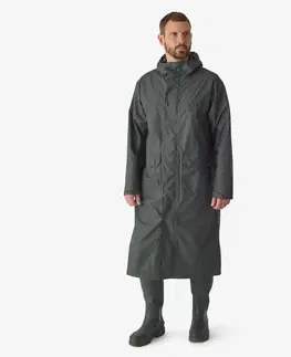 bundy a vesty Dlhý poľovnícky kabát SG 500 nepremokavý zelený