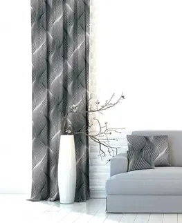 Závesy Záves dekoračný alebo látka, OXY Waves, sivý, 150 cm 150 cm