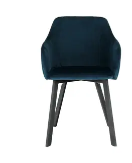 Stoličky Jedálenské kreslo, modrá/čierna, TANDEL