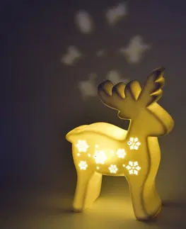 Vianočné dekorácie Porcelánová LED dekorácia Sobík, 20 x 15 x 6 cm