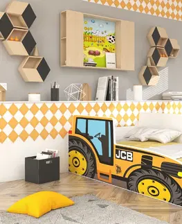 Postele NABBI Bamford detská posteľ s matracom 80x160 cm žltá / biela