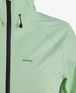 bundy a vesty Dámska nepremokavá bunda MH500 na horskú turistiku zelená