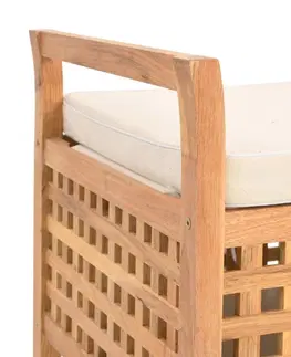 Lavice a stoličky Úložná lavice orechové drevo / látka Dekorhome 49 cm