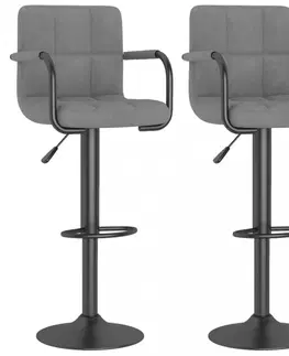 Barové stoličky Barová stolička 2 ks zamat / kov Dekorhome Modrá