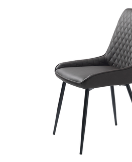 Stoličky - moderné Furniria 26022 Dizajnová jedálenská stolička Dana tmavohnedá koženka