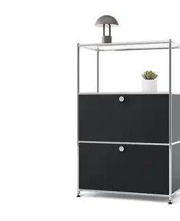 Dressers Kovová komoda »CN3« s 2 výklopnými priehradkami, čierna