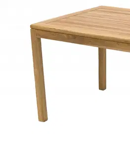 Stolčeky DEOKORK Záhradný stôl pevný FLORA 90x90 cm (teak)
