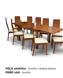 Jedálenské stoly KONDELA Faro rozkladací jedálenský stôl čerešňa