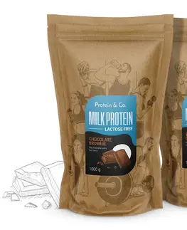 Športová výživa Protein & Co. MILK PROTEIN – lactose free 1 kg + 1 kg za zvýhodnenú cenu Zvoľ príchuť: Salted caramel, PRÍCHUŤ: Chocolate brownie