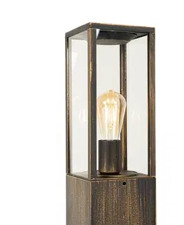 Vonkajsie osvetlenie Vintage stojace vonkajšie svietidlo starožitné zlaté 80 cm IP44 - Charlois