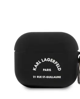 Slúchadlá Karl Lagerfeld Rue St Guillaume silikónový obal pre Apple AirPods 3, čierny
