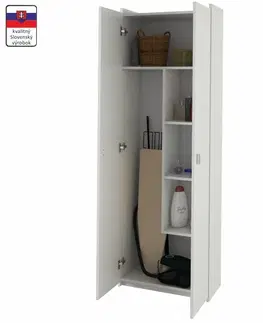 Kúpeľňový nábytok KONDELA Natali Typ 6 kombinovaná skriňa biela
