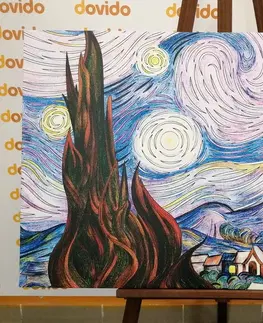 Abstraktné obrazy Obraz reprodukcia Hviezdna noc - Vincent van Gogh