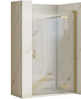 Sprchovacie kúty REA/S - Dvere vrátane stenového profilu HUGO 80 zlatá kartáčovaná PL-45200