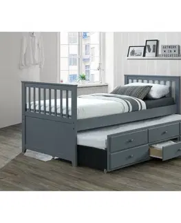 Postele KONDELA Austin New 90 rozkladacia posteľ s prísteľkou sivá