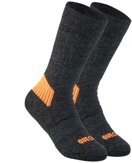 ponožky Detské turistické hrejivé ponožky SH100 Warm vysoké 2 páry