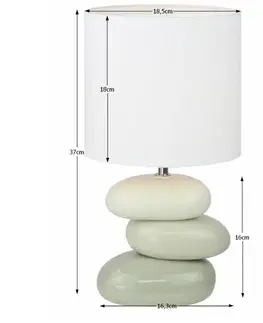 Lampy Keramická stolná lampa, biela/sivá, QENNY TYP 4 AT16275
