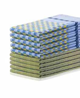 Utierky DecoKing Kuchynská utierka Louie žltá a modrá, 50 x 70 cm, sada 10 ks