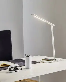 Stolové lampy na písací stôl Aluminor LED lampa na písací stôl Orbit strieborná indukcia