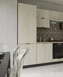 Kuchynské linky CRAFT moderná rohová kuchyňa 280 x 160, biely craft / grafit