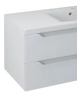 Kúpeľňový nábytok SAPHO - WAVE umývadlová skrinka 89,7x45x47,8cm, biela, pravá WA093-3030