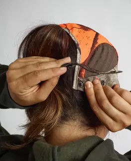 čiapky Dámska poľovnícka šiltovka 500 ľahká priedušná maskovanie Treemetic oranžová
