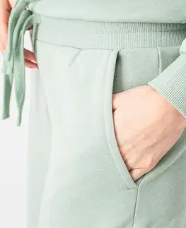 nohavice Dámske nohavice na cvičenie zelené