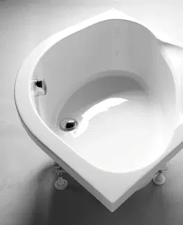 Vane POLYSAN - SELMA hlboká sprchová vanička štvrťkruhová 90x90x30cm, R550, biela 28611