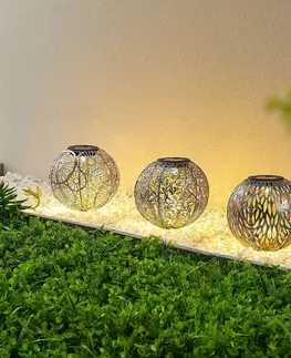 Solárne dekoračné osvetlenie Lindby Lindby Vilani solárna LED lampa v súprave 3 kusov