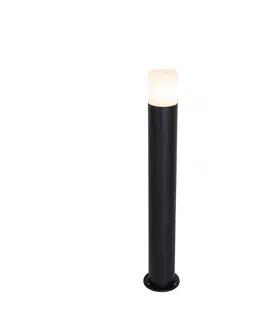 Vonkajsie osvetlenie Stojanové vonkajšie svietidlo čierne s opálovým tienidlom 70 cm - Odense