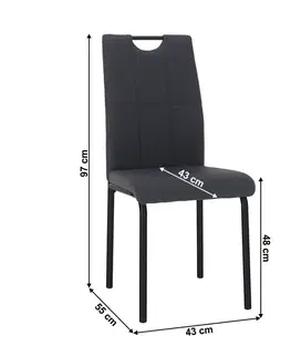 Stoličky Jedálenská stolička, sivá/kov, JONKA