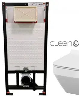 Záchody DEANTE Podstavný rám, pre závesné WC misy bez tlačidla + WC CERSANIT CLEANON CREA štvorec + SEDADLO CST_WC01 X CR2
