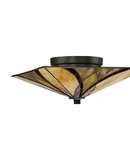Stropné svietidlá QUOIZEL Stropné svietidlo Asheville dizajn Tiffany 16,7 cm