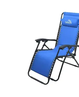Záhradné stoličky a kreslá  Polohovacie kempingové kreslo modrá 