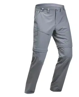 nohavice Pánske odopínateľné turistické nohavice MH150 modré