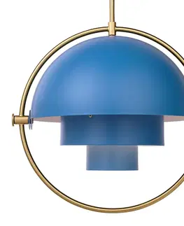 Závesné svietidlá GUBI Závesné svietidlo GUBI Multi-Lite, Ø 36 cm, mosadz/modrá