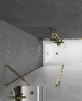 Sprchové dvere MEXEN - Flip vaňová zástena 1-krídlo 120x150 cm, dekor, zlato 894-120-101-50-30