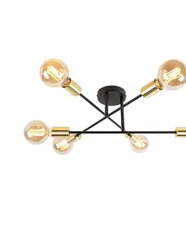 Stropne svietidla Inteligentné stropné svietidlo čierne so zlatými 6 svetlami vrátane Wifi G95 - Sydney Bondi