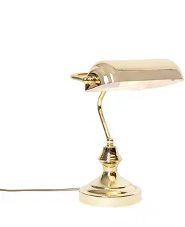 Stolove lampy Klasická stolná lampa/notárska mosadz - Banker