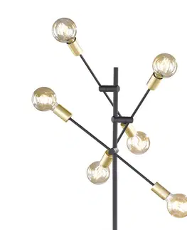 Stojacie lampy Trio Lighting Stojaca lampa Cross moderný čierno-zlatý dizajn