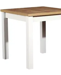 Jedálenské stoly Jedálenský stôl ST44 80x80 dub wotan / biely