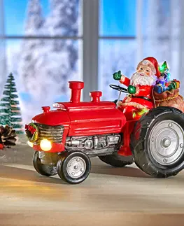 Drobné dekorácie a doplnky Santa na traktore