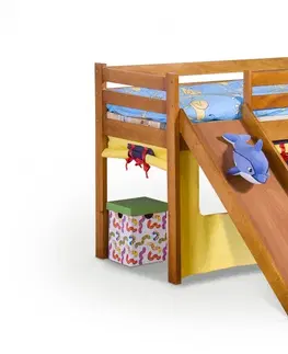 Detské izby Detská poschodová posteľ so šmýkačkou Neo Plus jelša Halmar Jelša