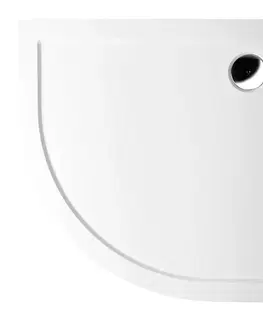 Vane POLYSAN - SERA sprchová vanička z liateho mramoru, štvrťkruh 90x90cm, R550, biela 41511
